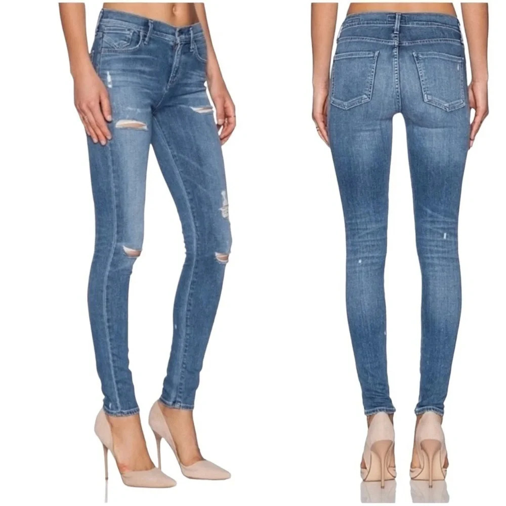 Agolde Women’s  Sophie Medium Wash Distressed Jean Size 30